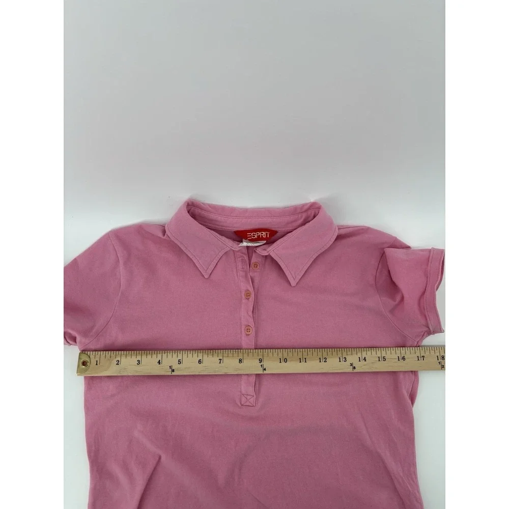Vintage Esprit Polo Sz L Y2K Preppy Barbiecore Momcore Feminine - Picture 6 of 8